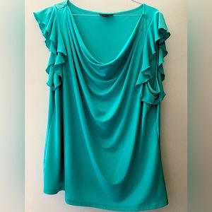 Teal, scoop neck sleeveless blouse